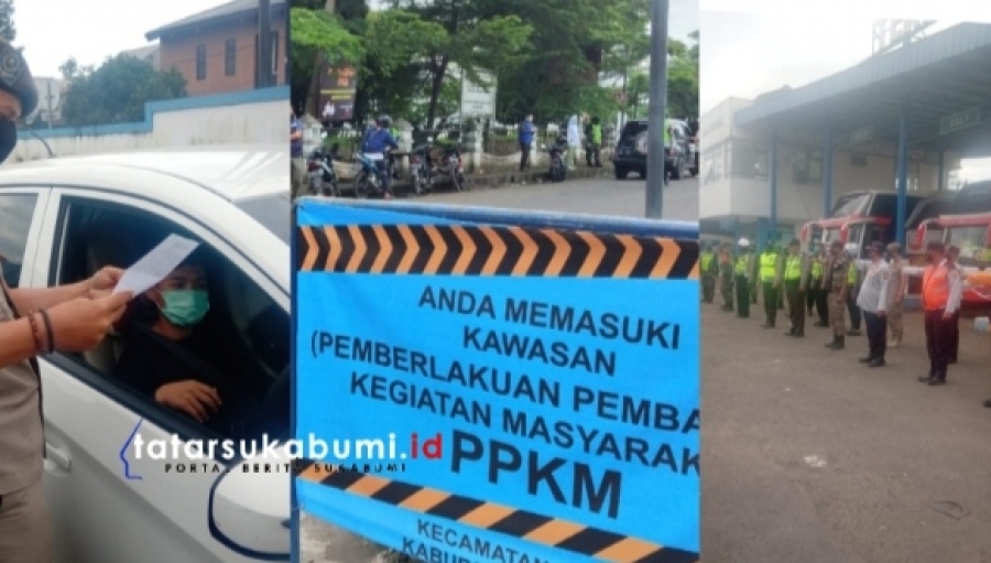 Penjagaan Ketat Akses Masuk Sukabumi 332 Kendaraan dari Arah Bogor Jakarta Cianjur dan Bandung Putar Balik