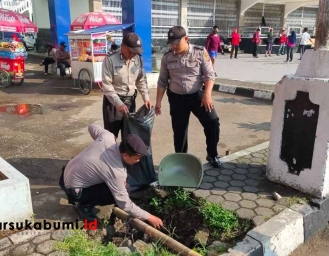 Polres Sukabumi Kota Inisiasi Aksi Bersih-bersih Fasilitas Umum