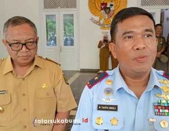 Kunker Danlanud Atang Sendjaja Bogor di Sukabumi Bahas Kondusifitas dan Keamanan Pesisir Selatan