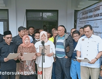 Siaga Pengawasan I Tahun Menuju Pemilu dan Deklarasi Pemilu Damai Berintegritas Bawaslu Kota Sukabumi