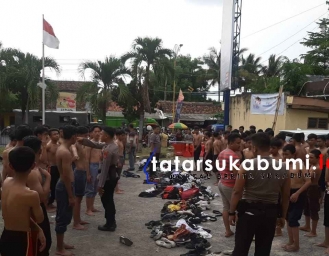 Ratusan Pelajar Asal Kota Sukabumi Diamankan Polisi di Palabuhanratu Diduga Mau Tawuran