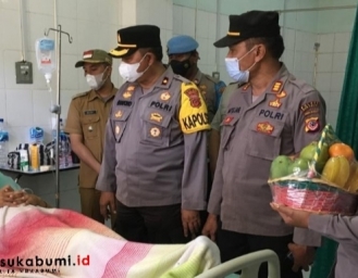 HUT TNI ke-76 Polres Sukabumi Sambangi Personel Yonif 310 yang Dirawat di RSUD Sekarwangi