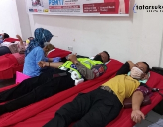 Donor Darah Polres Sukabumi Kota di Hari Lalu Lintas Bhayangkara ke-67 