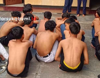 Mau Tawuran Belasan Pelajar Bawa Senjata Tajam Diamankan Polisi di Parungkuda Sukabumi