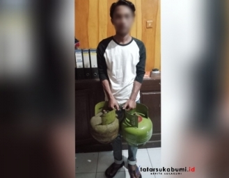 Diduga Curi 2 Tabung Gas Melon Pria di Sukabumi Diamankan Petugas